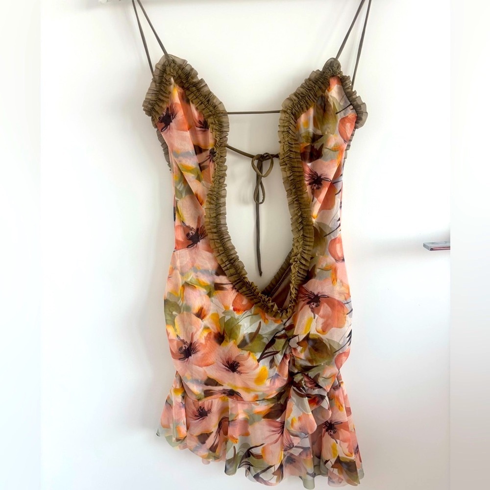 Jaded London Mini Fatale Dress in Blush Floral size 4 NWT